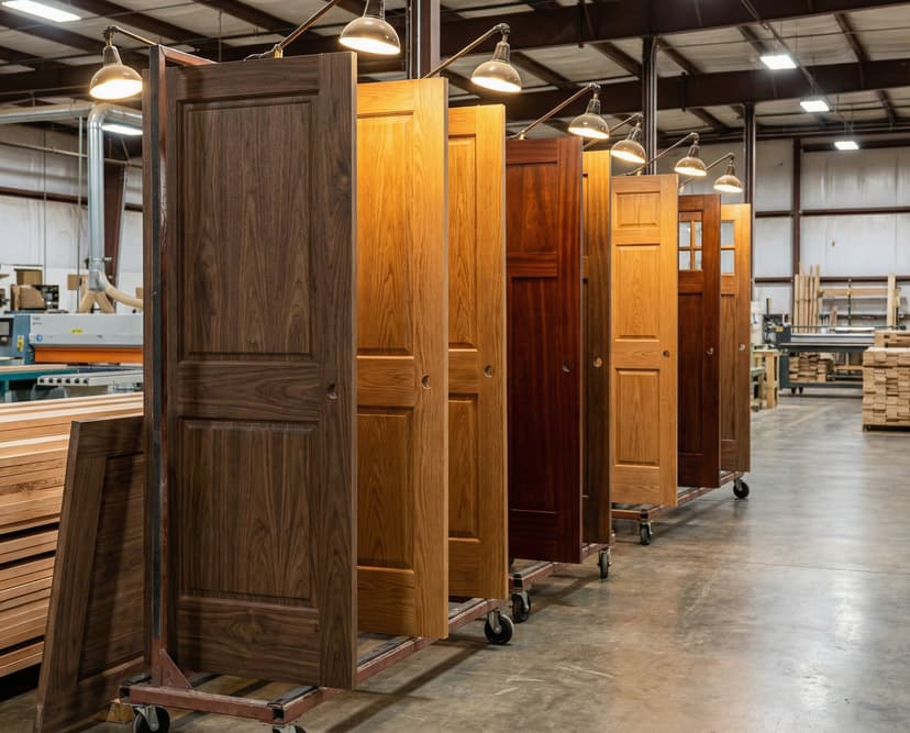 Factory prefinished wood doors production line